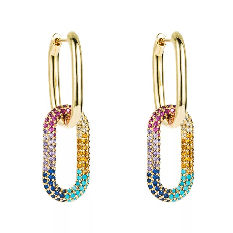 Multi-color Horseshoe Earring